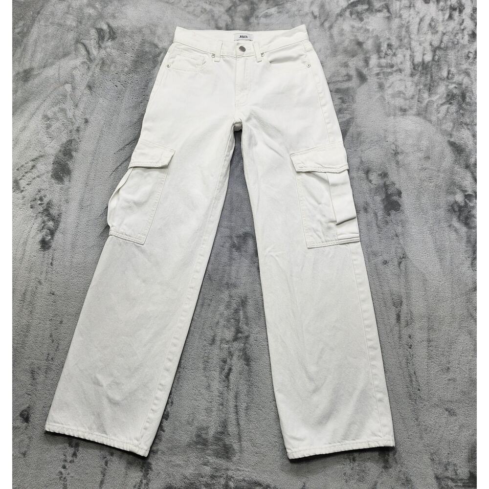 JBD Just‎ Black Denim Jeans Womens 24 White Tyler 7-Pocket Cargo Wide Leg Baggy